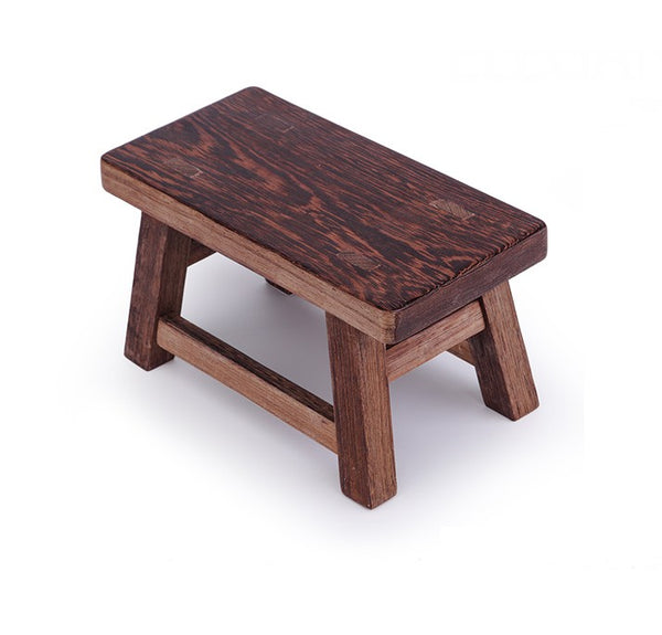 Shoe-changing Stool, Solid Wood low Stool, Wenge Wood Stool, Children's Wooden Stool, Sofa Stool, Dining Table Stool-Paintingforhome