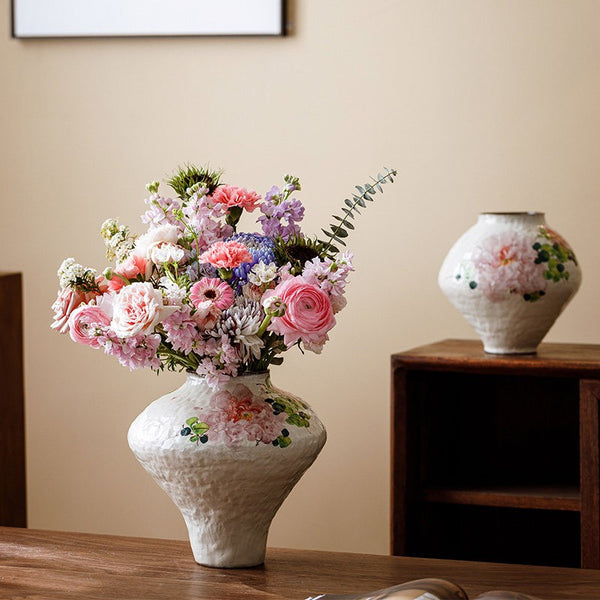 Modern Porcelain Flower Vases, Flower Vases on Table, Handmade Water Holding Flower Vases, Centerpiece on Dining Table, Ceramic Bouquet Vases-Paintingforhome