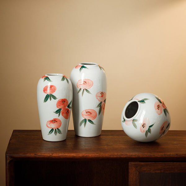 Handmade Water Holding Flower Vases, Modern Flower Vase Centerpiece on Table, Porcelain Flower Vases, Ceramic Bouquet Vases-Paintingforhome