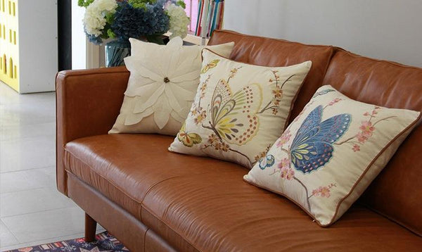 Butterfly Cotton and linen Pillow Cover, Decorative Throw Pillows for Living Room, Decorative Sofa Pillows-Paintingforhome