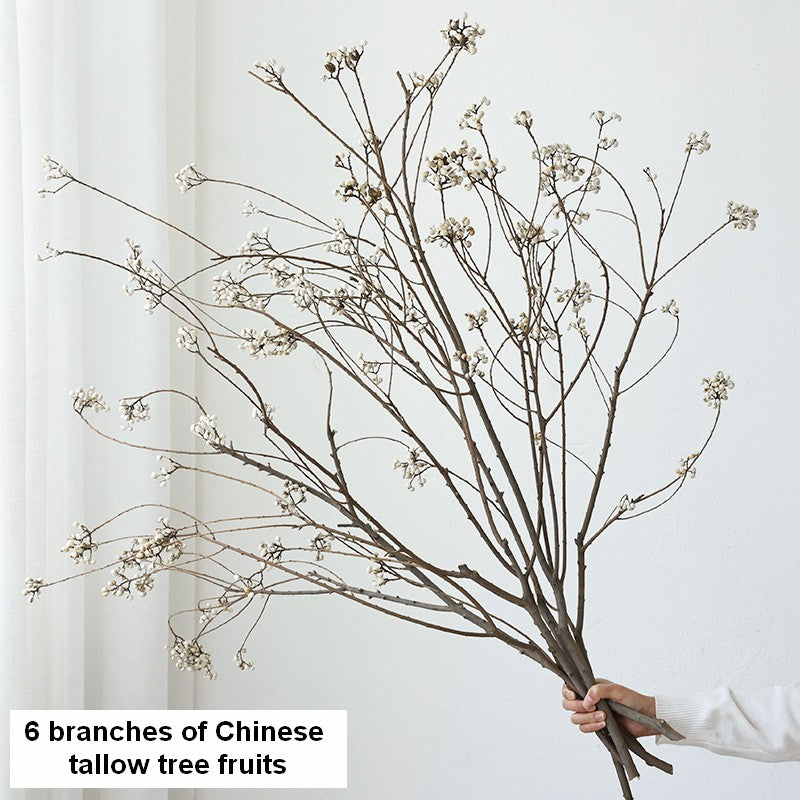 Dried Chinese Tallow Tree Twigs, Natural Decorations, 30 Inch Dried Long Twigs, Flower Arrangement, Handmade Artificial Flower, Natural Dried Branches-Paintingforhome