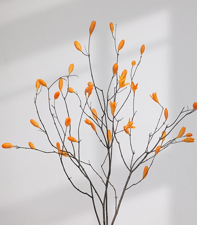 Magnolia Long Twigs, Natural Decorations, Dried Magnolia Branch, Flower Arrangement, Handmade Artificial Flower, Natural Dried Branches-Paintingforhome