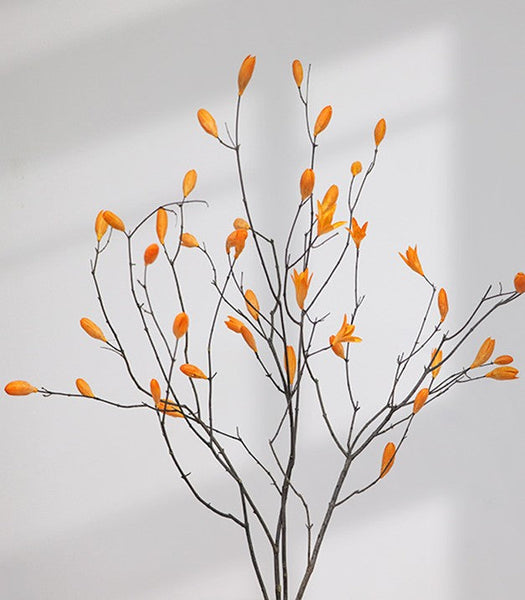 Magnolia Long Twigs, Natural Decorations, Dried Magnolia Branch, Flower Arrangement, Handmade Artificial Flower, Natural Dried Branches-Paintingforhome