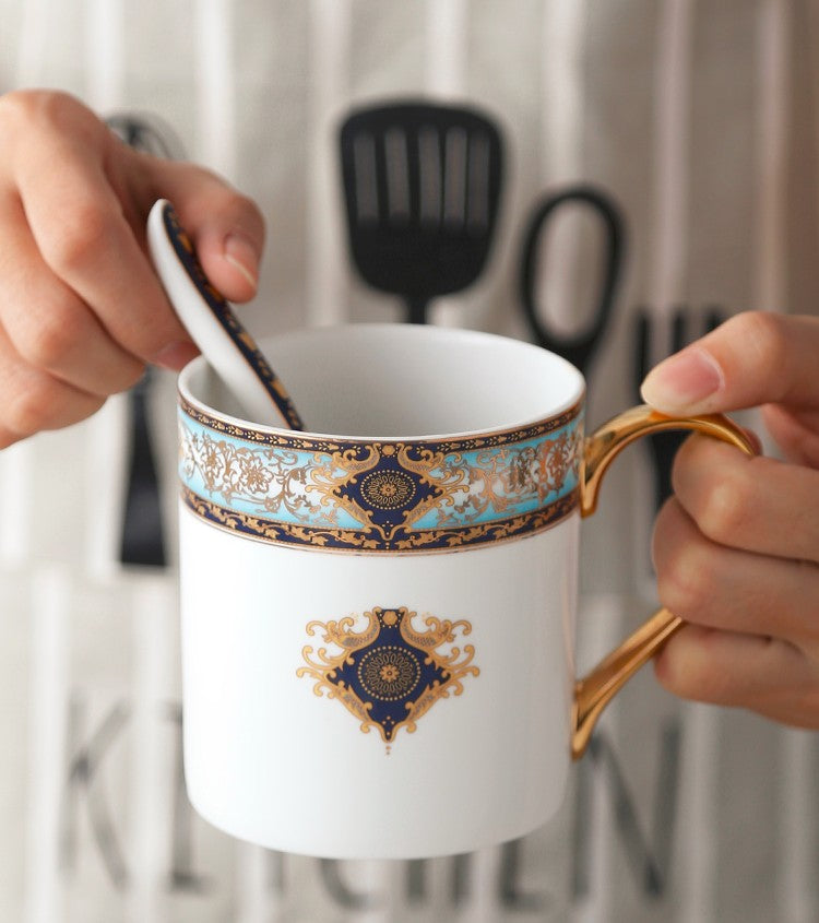 Elegant Ceramic Coffee Mug, Beautiful British Tea Cups, Large Royal Po –  Paintingforhome