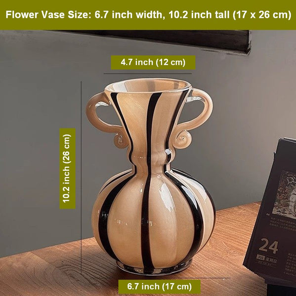 Modern Glass Flower Vases, Glass Flower Vases, Handmade Glass Bud Vases, Water Holding Flower Vases, Flower Vases on Table-Paintingforhome