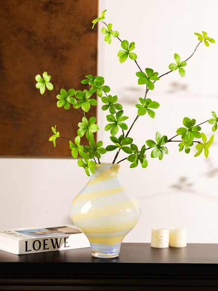 Modern Glass Bud Vases, Centerpiece Vases on Table, Handmade Liuli Vases, Color Glaze Vase, Contemporary Vases for Modern Home Decor-Paintingforhome