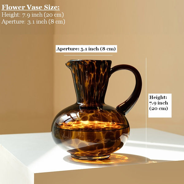 Mid Century Glass Vases, Centerpiece Contemporary Vases on Table, Handmade Modern Vases for Bedroom, Decorative Glass Vase, Modern Glass Vase for Flowers-Paintingforhome