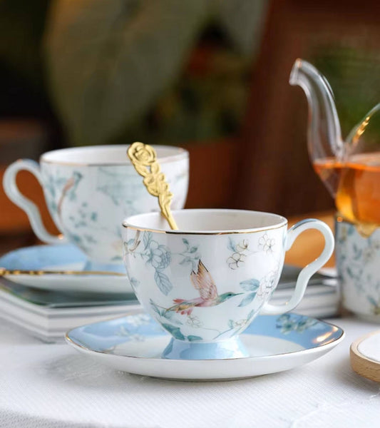 Porcelain Coffee Cup, Ceramic Tea Cup Set, Luxury Tea Cup with Saucer, Elegant Coffee Cup, Porcelain Tea cups, British Tea Cup Set, Afternoon Tea Cup with Saucer Set-Paintingforhome