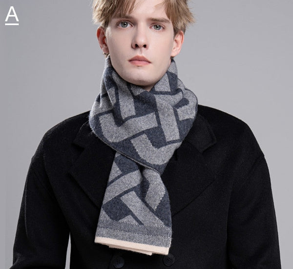 Wool Scarf for Gentleman, Thick Wool Scarf, Men's Winter Scarf, Casual Scarf Men, Men's Wool Scarf Winter, Fashion Scarf, Business Formal Men Scarf Styles-Paintingforhome