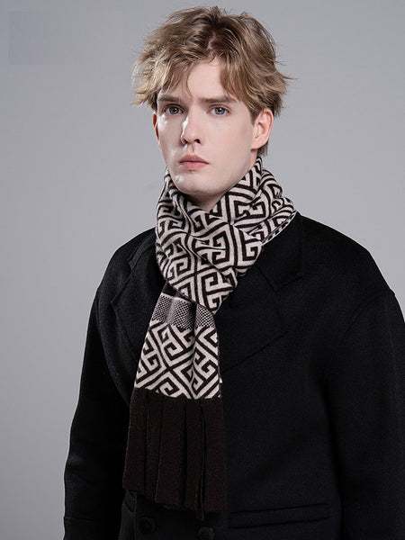 Modern Casual Scarf Men, Formal Men Scarf Styles, Men's Wool Scarf Winter, Men's Winter Scarf, Thick Wool Scarf for Men, Business Wool Scarf for Gentleman
