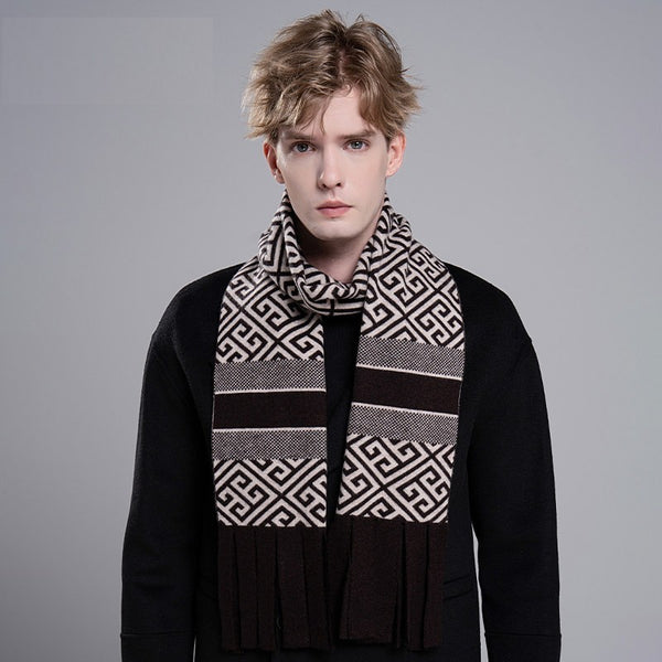 Modern Casual Scarf Men, Formal Men Scarf Styles, Men's Wool Scarf Winter, Men's Winter Scarf, Thick Wool Scarf for Men, Business Wool Scarf for Gentleman
