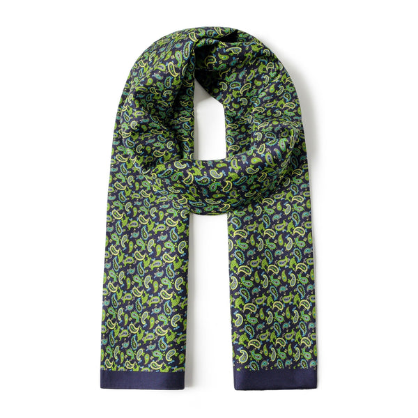 Formal Wear Silk Scarf, Silk Ascot For Men, Lightweight Silk Scarf Men, Green Silk Neckerchief For Business, Mens Spring Autumn Scarf, Mens Dress Silk Scarf, Long Silk Scarf for Men, High Quality Silk Necktie