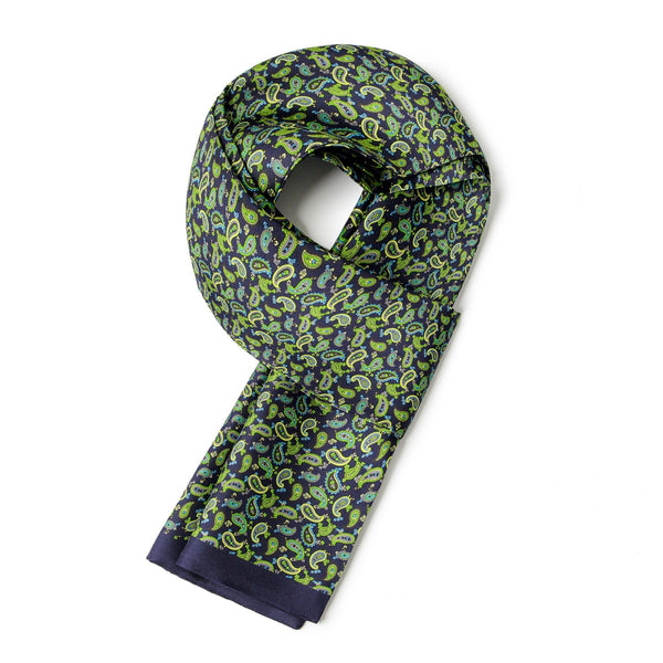 Formal Wear Silk Scarf, Silk Ascot For Men, Lightweight Silk Scarf Men, Green Silk Neckerchief For Business, Mens Spring Autumn Scarf, Mens Dress Silk Scarf, Long Silk Scarf for Men, High Quality Silk Necktie