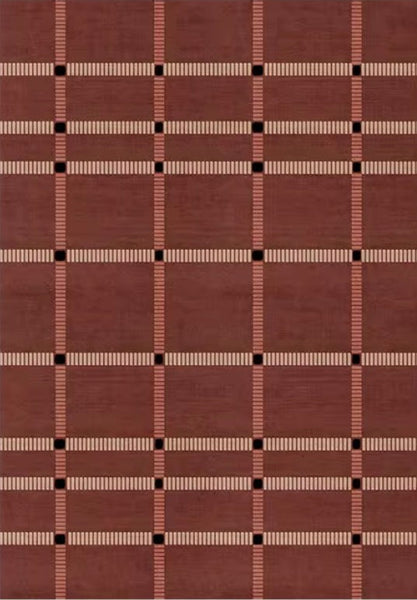 Contemporary Modern Carpets Next to Bed, Abstract Red Rugs for Living Room, Mid Century Area Rugs, Red Modern Rugs under Dining Room Table-Paintingforhome