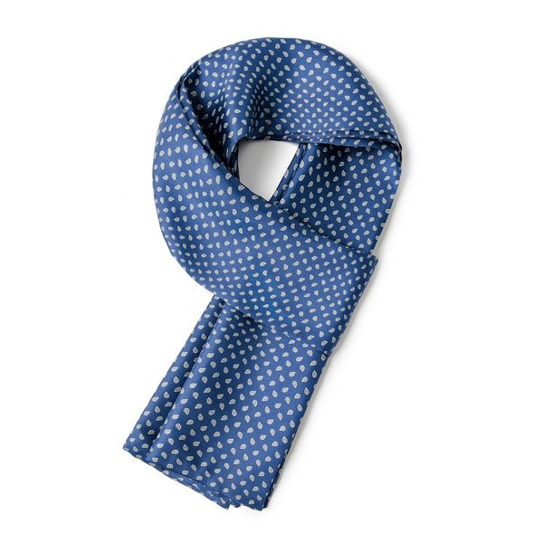 Formal Wear Silk Scarf, Silk Ascot For Men, Blue Mens Spring Autumn Scarf, Lightweight Silk Scarf Men, Silk Neckerchief For Business, Mens Dress Silk Scarf, Long Silk Scarf for Men, High Quality Silk Necktie