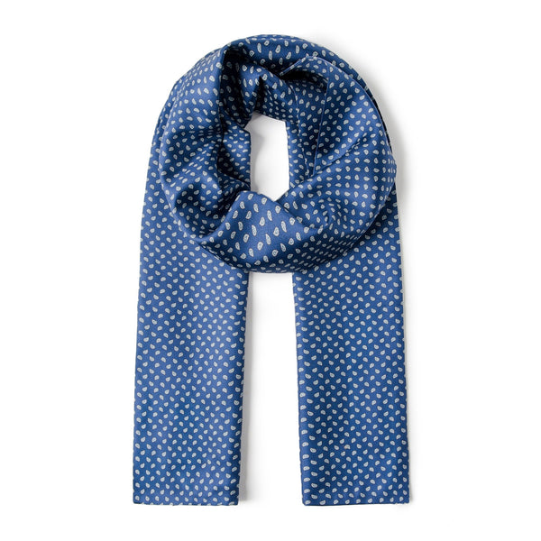 Formal Wear Silk Scarf, Silk Ascot For Men, Blue Mens Spring Autumn Scarf, Lightweight Silk Scarf Men, Silk Neckerchief For Business, Mens Dress Silk Scarf, Long Silk Scarf for Men, High Quality Silk Necktie-Paintingforhome