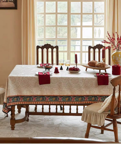 Long Large Modern Rectangular Tablecloth for Dining Room Table, Mid Century Tablecloth for Round Table, Flower Farmhouse Table Covers, Square Tablecloth for Kitchen-Paintingforhome