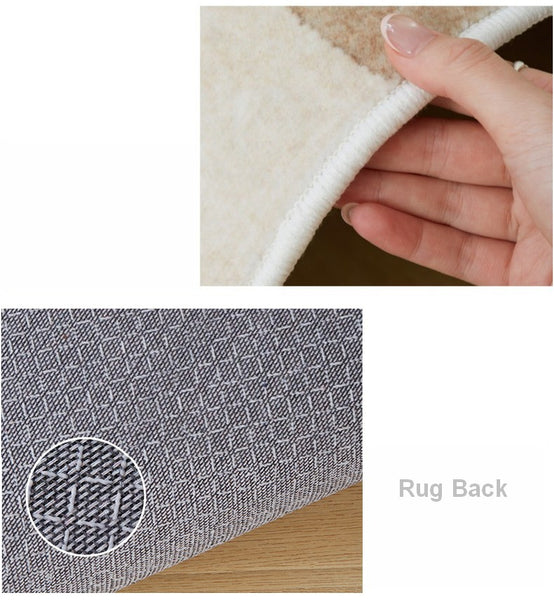 Unique Geometric Modern Rugs under Dining Room Table, Brown Modern Carpets for Office, Abstract Modern Rugs for Living Room, Contemporary Modern Rugs Next to Bed-Paintingforhome