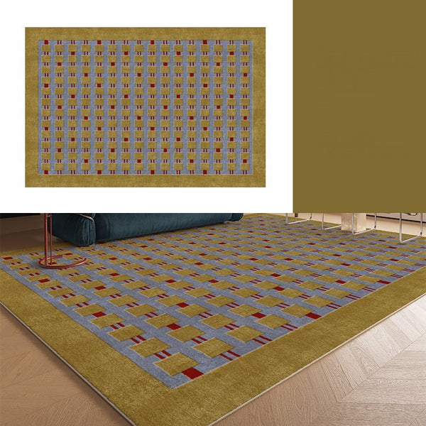 Mid Century Modern Rugs for Living Room, Vintage Area Rugs for Bedroom, Large Contemporary Area Rugs for Dining Room-Paintingforhome