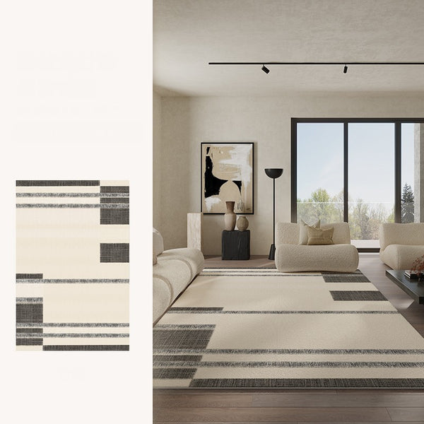 Abstract Area Rugs for Living Room, Geometric Contemporary Modern Rugs Next to Bed, Modern Carpets for Office, Modern Soft Rugs under Dining Room Table-Paintingforhome