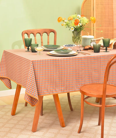Rectangle Table Covers for Dining Room Table, Square Tablecloth for Coffee Table, Cotton Chequer Rectangular Tablecloth for Kitchen, Table Cloth-Paintingforhome