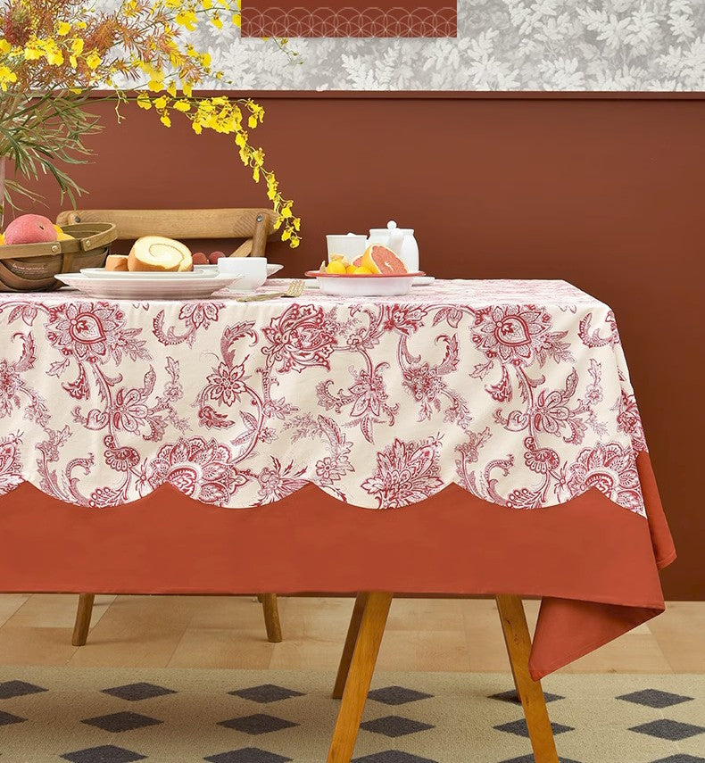 Extra Large Rectangle Tablecloth for Dining Room Table, Country Farmhouse Tablecloth, Flowers Pattern Rustic Table Covers for Kitchen, Square Tablecloth for Round Table-Paintingforhome