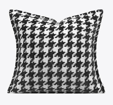Decorative Pillows for Couch, Contemporary Throw Pillows for Living Room, Black and White Modern Sofa Pillows, Modern Square Pillows-Paintingforhome