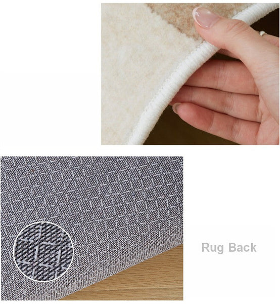 Unique Geometric Modern Rugs under Dining Room Table, Brown Modern Carpets for Office, Abstract Modern Rugs for Living Room, Contemporary Modern Rugs Next to Bed-Paintingforhome