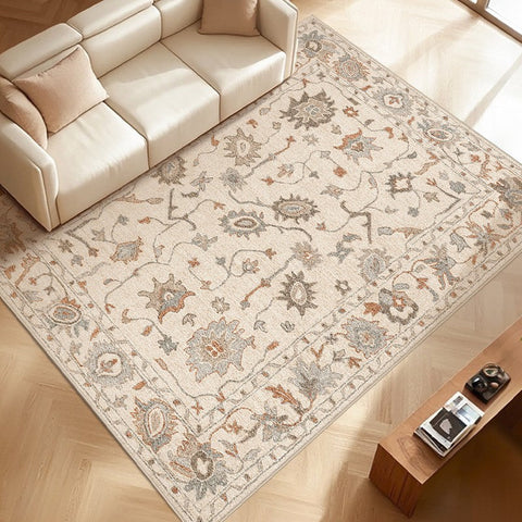 Flower Pattern Modern Rugs for Farmhouse, Bedroom Modern Rugs, Modern Rugs for Dining Room, Modern Rugs for Living Room-Paintingforhome