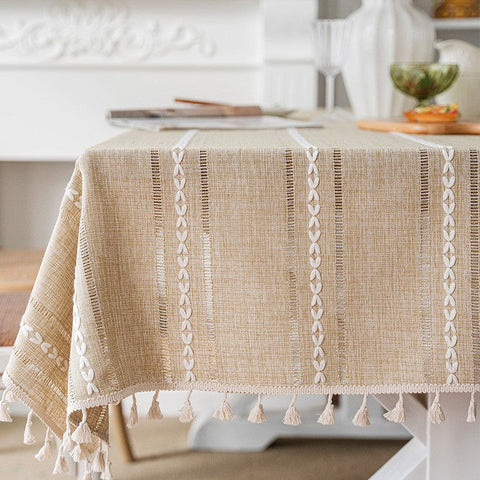 Modern Rectangular Table Cloth for Dining Room Table, Linen Square Tablecloth for Kitchen, Extra Large Table Covers for Sale-Paintingforhome