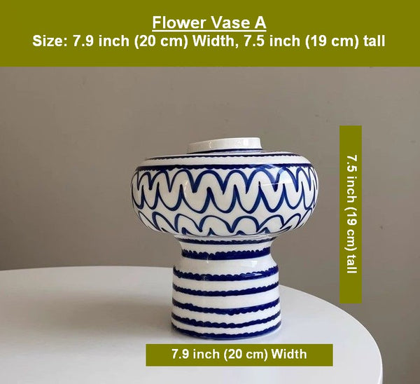 Handmade Water Holding Flower Vases, Modern Ceramic Flower Vases, Porcelain Bud Vases, Small Flower Vases on Table-Paintingforhome