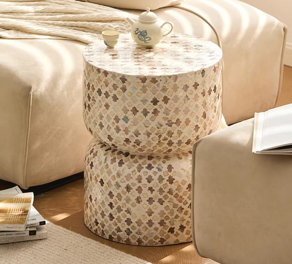 Elegant Small End Table, Modern Side Table, Contemporary Bedside Table, Bedside Small Side Table, Creative Coffee Table, Contemporary Side Table, Portable Casual Side Table, Shell Small Sofa Side Table-Paintingforhome