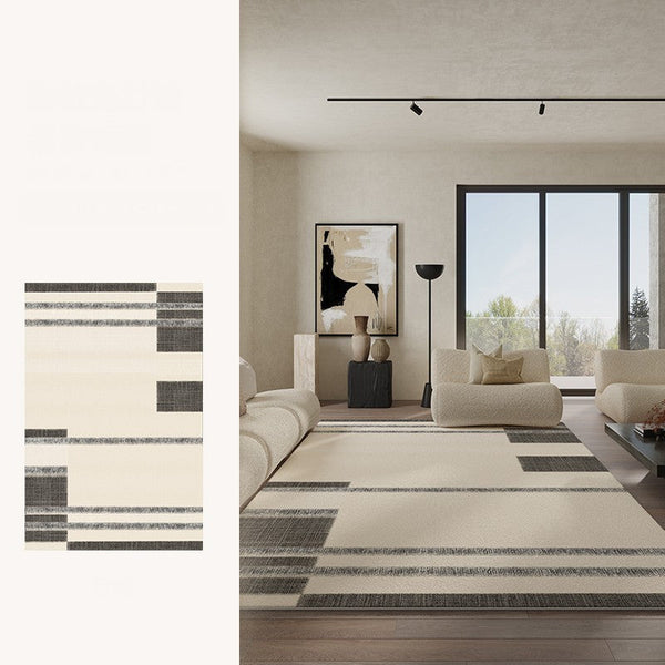 Abstract Area Rugs for Living Room, Geometric Contemporary Modern Rugs Next to Bed, Modern Carpets for Office, Modern Soft Rugs under Dining Room Table-Paintingforhome