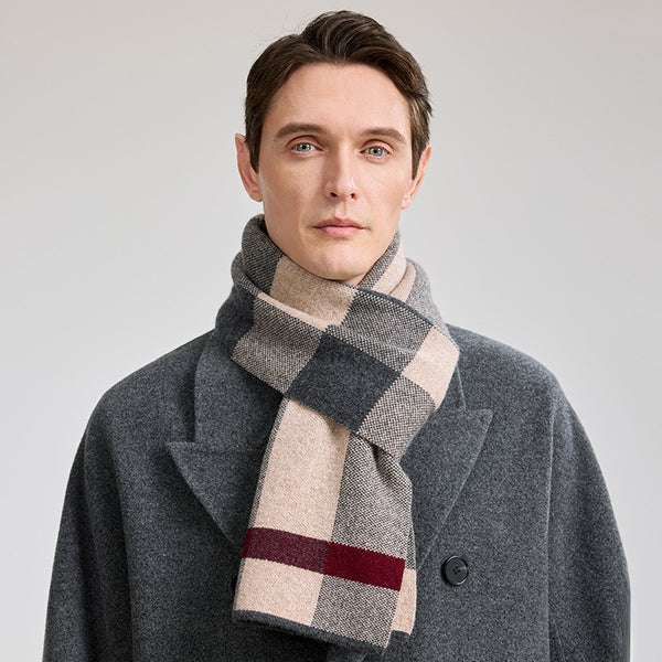 Modern Fashion Scarf, Thick Wool Scarf, Formal Men Scarf Styles, Casual Scarf Men, Men's Winter Scarf, Men's Wool Scarf Winter, Business Wool Scarf for Gentleman-Paintingforhome