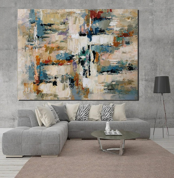 Extra Large Paintings, Acrylic Abstract Art, Modern Abstract Acrylic Painting, Living Room Wall Painting, Large Paintings for Living Room-Paintingforhome
