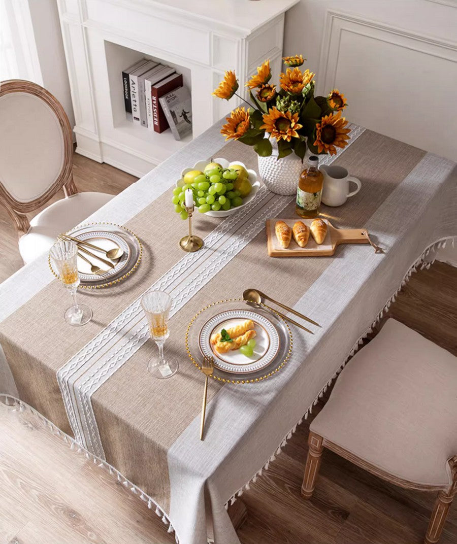 Large Cotton and Linen Rectangle Table Covers for Dining Room Table, M ...