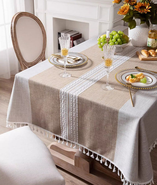 Cotton and Linen Rectangle Table Covers for Dining Room Table, Rectangular Tablecloths for Coffee Table, Modern Table Cloth for Kitchen-Paintingforhome