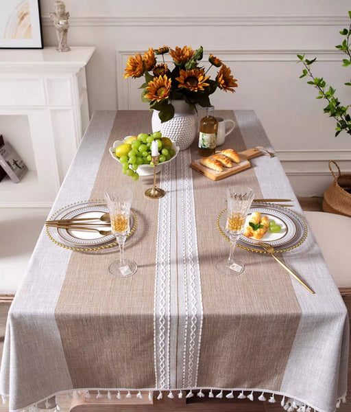 Cotton and Linen Rectangle Table Covers for Dining Room Table, Rectangular Tablecloths for Coffee Table, Modern Table Cloth for Kitchen-Paintingforhome
