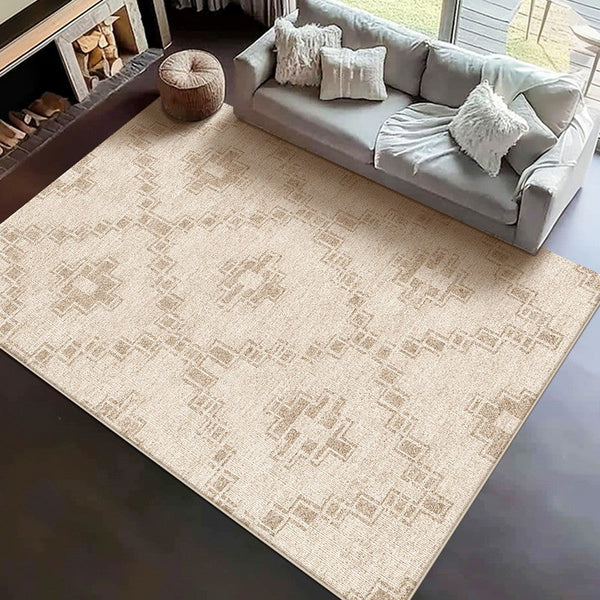 Modern Geometric Carpets for Bedroom, Contemporary Abstract Rugs under Dining Room Table, Modern Living Room Rug Placement Ideas-Paintingforhome