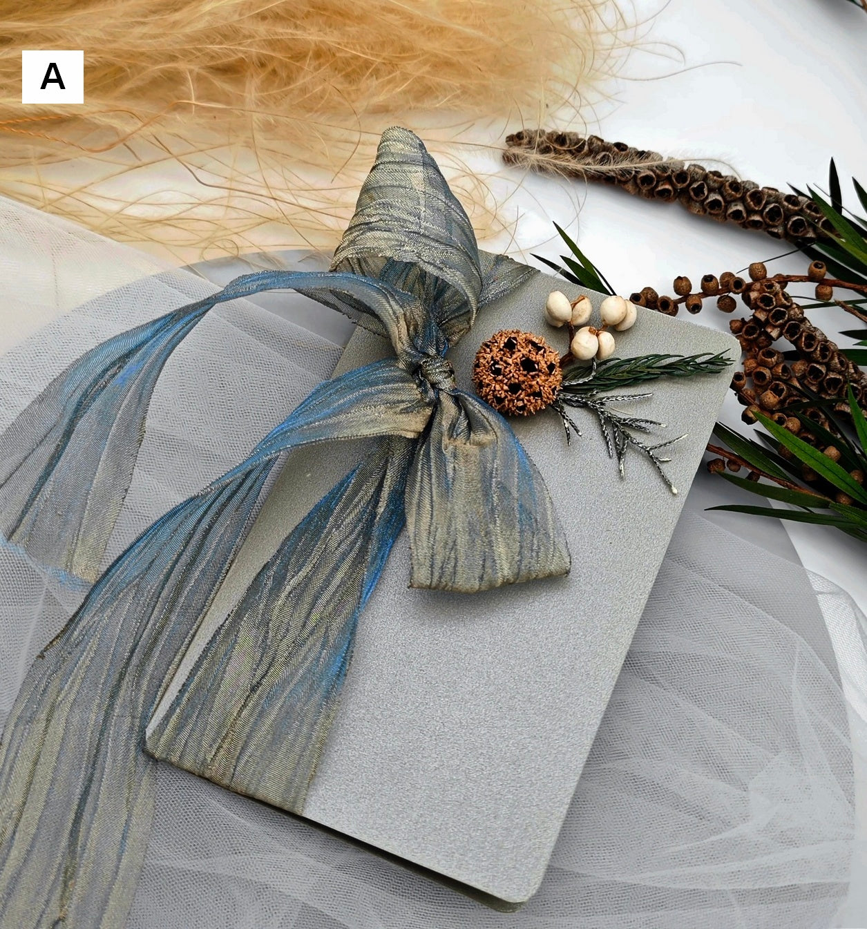 Original Handmade Anniversary Greeting Card, Creative Birthday Greeting Card, Beautiful Valentine's Day Greeting Card, Unique Wedding Greeting Card, Dried Flower Bowknot Greeting Cards-Paintingforhome