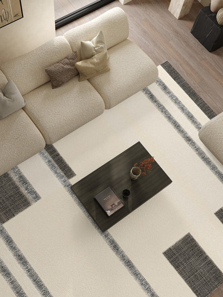 Abstract Area Rugs for Living Room, Geometric Contemporary Modern Rugs Next to Bed, Modern Carpets for Office, Modern Soft Rugs under Dining Room Table-Paintingforhome