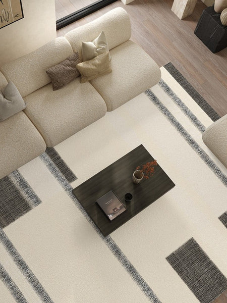 Abstract Area Rugs for Living Room, Geometric Contemporary Modern Rugs Next to Bed, Modern Carpets for Office, Modern Soft Rugs under Dining Room Table-Paintingforhome