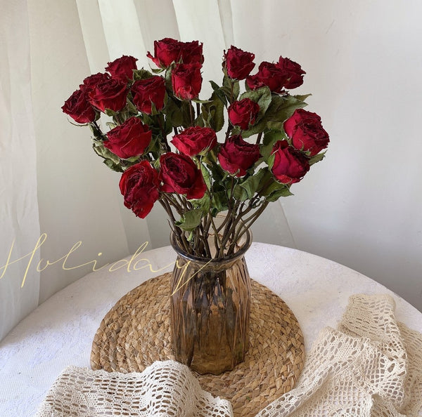 Dried Rose Floral Bouquet, Dried Rose Flowers, Natural Dried Rose Flower Bunches, A Bunch Dried Rose Flowers, Red Yellow Purple Dried Rose Flowers-Paintingforhome