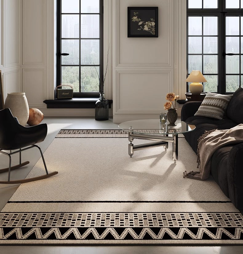 Mid Century Modern Rugs for Living Room, Abstract Contemporary Modern Rugs for Dining Room, Geometric Contemporary Rugs-Paintingforhome