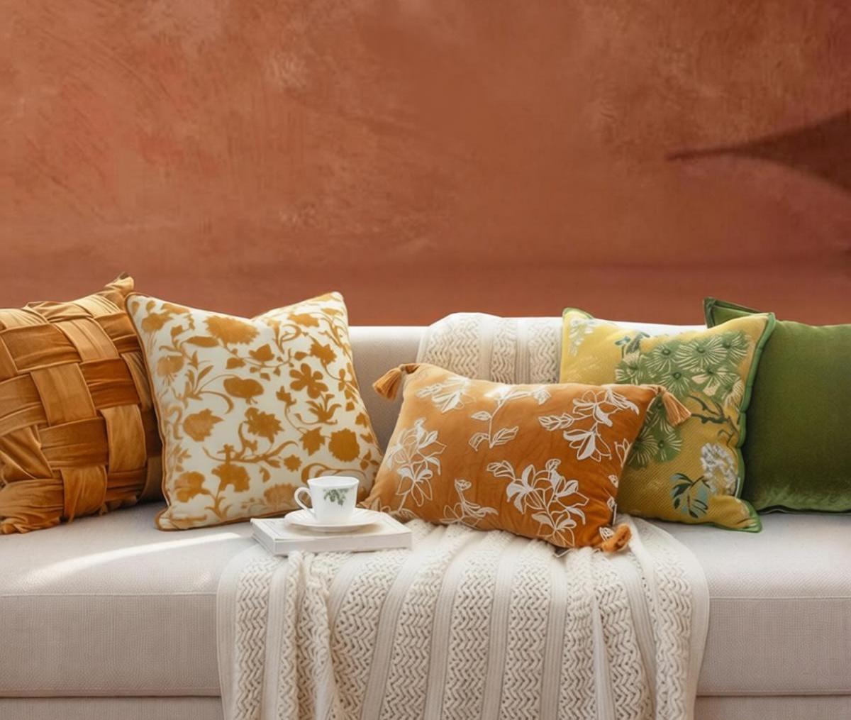 Decorative Cushion Covers Decorative Pillow Arrangement Ideas Soft Velvet Square Throw Pillows Modern Living Room Sofa Accent Decor Luxury Home Styling