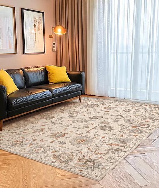 Flower Pattern Modern Rugs for Farmhouse, Bedroom Modern Rugs, Modern Rugs for Dining Room, Modern Rugs for Living Room-Paintingforhome