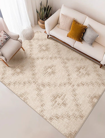 Contemporary Abstract Rugs under Dining Room Table, Modern Geometric Carpets for Bedroom, Modern Living Room Rug Placement Ideas-Paintingforhome