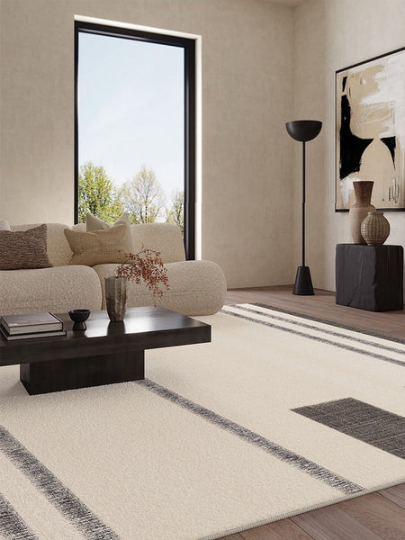 Abstract Area Rugs for Living Room, Geometric Contemporary Modern Rugs Next to Bed, Modern Carpets for Office, Modern Soft Rugs under Dining Room Table-Paintingforhome