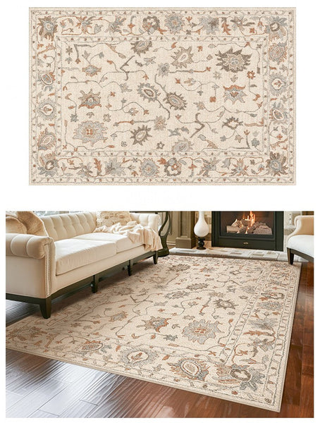 Flower Pattern Modern Rugs for Farmhouse, Bedroom Modern Rugs, Modern Rugs for Dining Room, Modern Rugs for Living Room-Paintingforhome