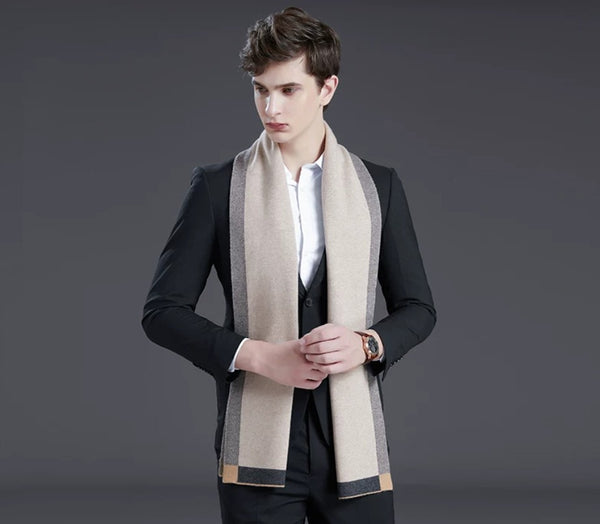 Modern Wool Scarf for Men, Modern Casual Scarf Men, Men's Winter Scarf, Formal Men Scarf Styles, Men's Wool Scarf Winter, Business Wool Scarf for Gentleman